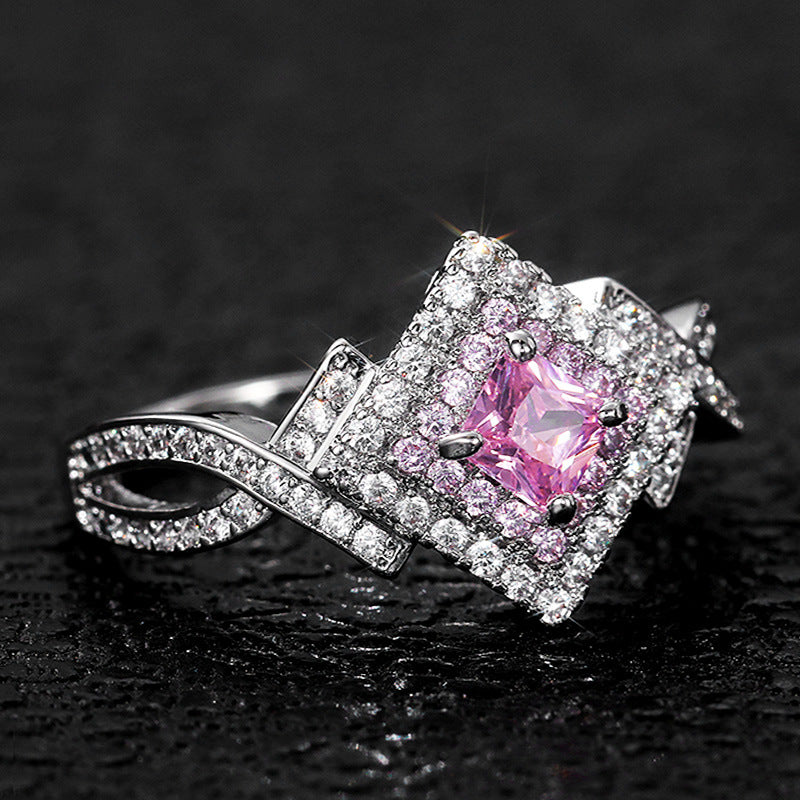 Creative Cross-wound Diamond Zircon Ring, Versatile Jewelry