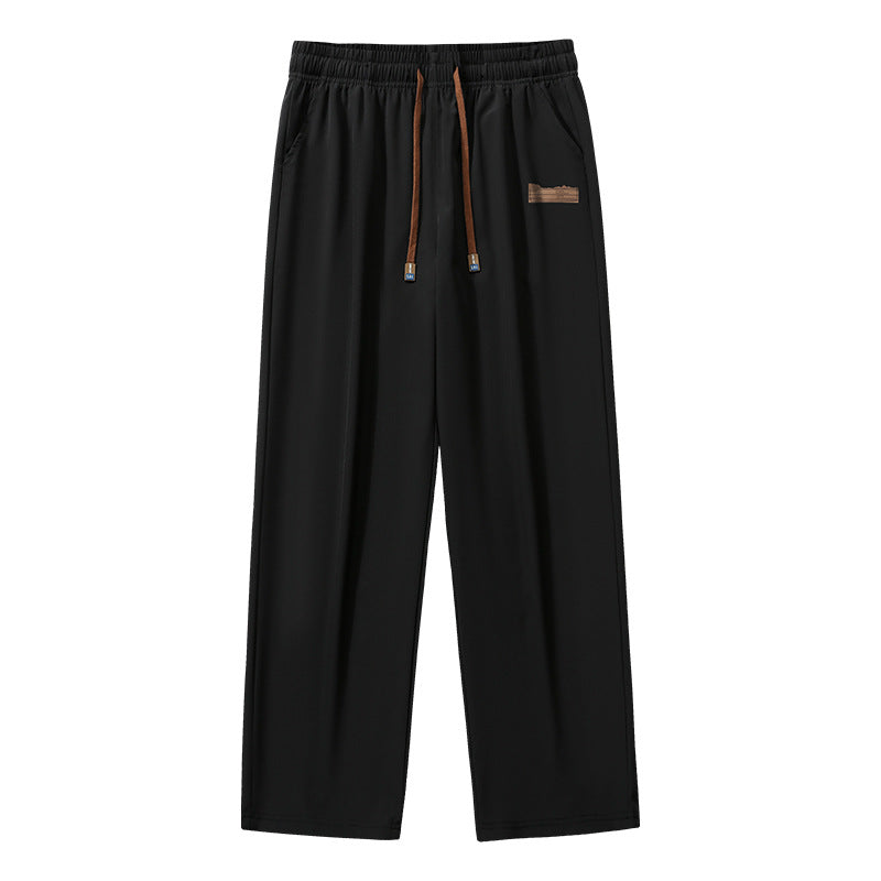 Straight Ice Silk Leisure Trousers For Men