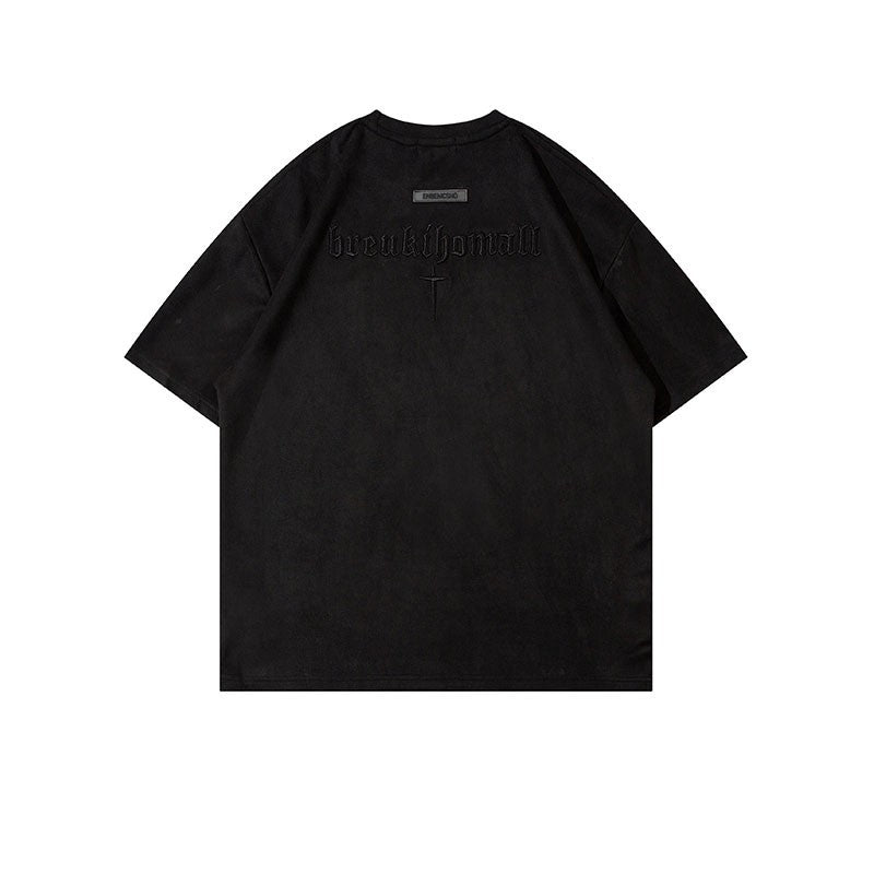 Retro Alphabet Embroidered T-shirt Men