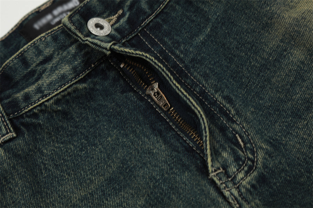 Washing Horn Denim Trousers For Men