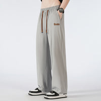 Straight Ice Silk Leisure Trousers For Men