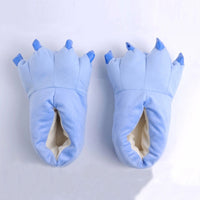 Winter Soft Warm Dinosaur Paw Funny Slippers for Men Women Kids Parent-child Home House Slipper Shoes Room Cotton Shoes