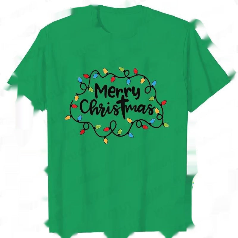 Men T-Shirt Christmas Lights Graphic Party T