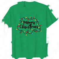 Men T-Shirt Christmas Lights Graphic Party T