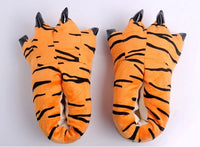 Winter Soft Warm Dinosaur Paw Funny Slippers for Men Women Kids Parent-child Home House Slipper Shoes Room Cotton Shoes