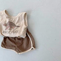 Personality Vest Shorts Men And Women Baby Casual Suit