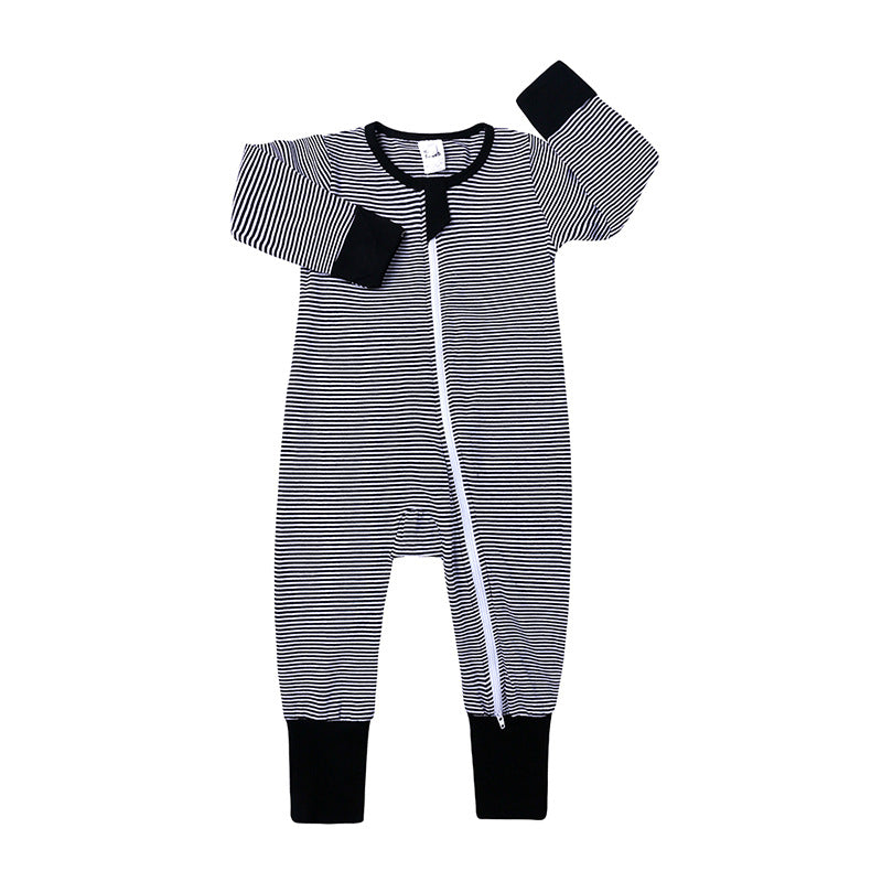Baby Clothes Korean Style Baby Men And Women Baby Striped Soft Bodysuit
