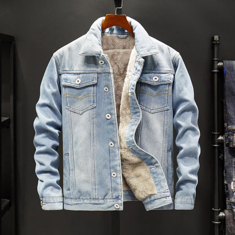 Denim Jacket Men Korean Gown Trend Denim Jacket Men's Top Clothes Casual Jacket - JOVARK