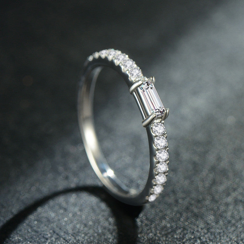 925 Silver Light Luxury Micro-inlaid European And American Internet Celebrity Popular Ring