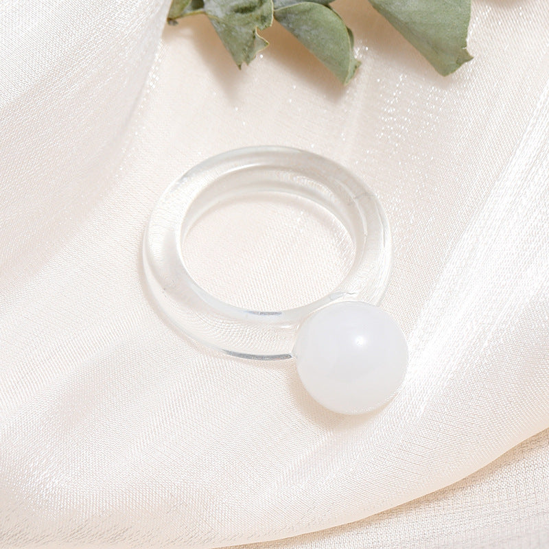 Tortoiseshell Diamond Acrylic Cold Wind Resin Ring