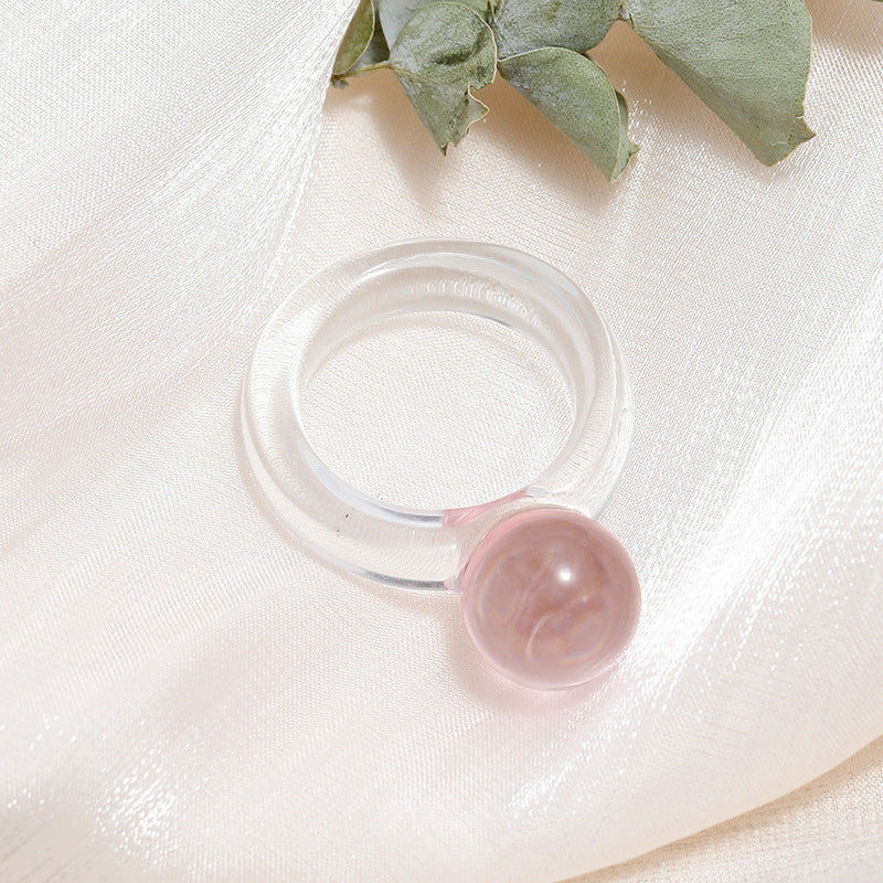 Tortoiseshell Diamond Acrylic Cold Wind Resin Ring