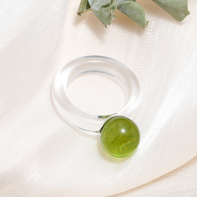 Tortoiseshell Diamond Acrylic Cold Wind Resin Ring