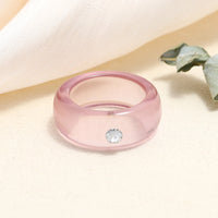 Tortoiseshell Diamond Acrylic Cold Wind Resin Ring