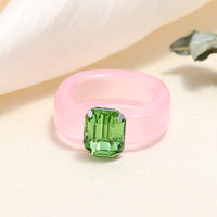 Tortoiseshell Diamond Acrylic Cold Wind Resin Ring