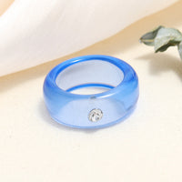 Tortoiseshell Diamond Acrylic Cold Wind Resin Ring