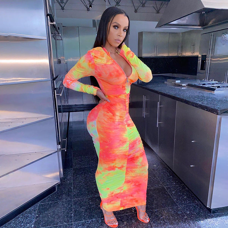 Women's Sexy Zipper Dress - Bodycon Club Party Dress