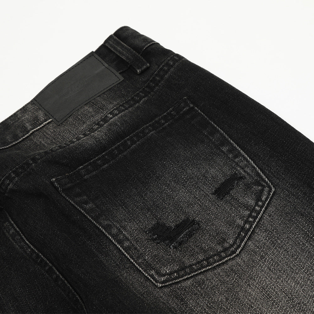 Retro Tattered Jeans Denim Trousers For Men