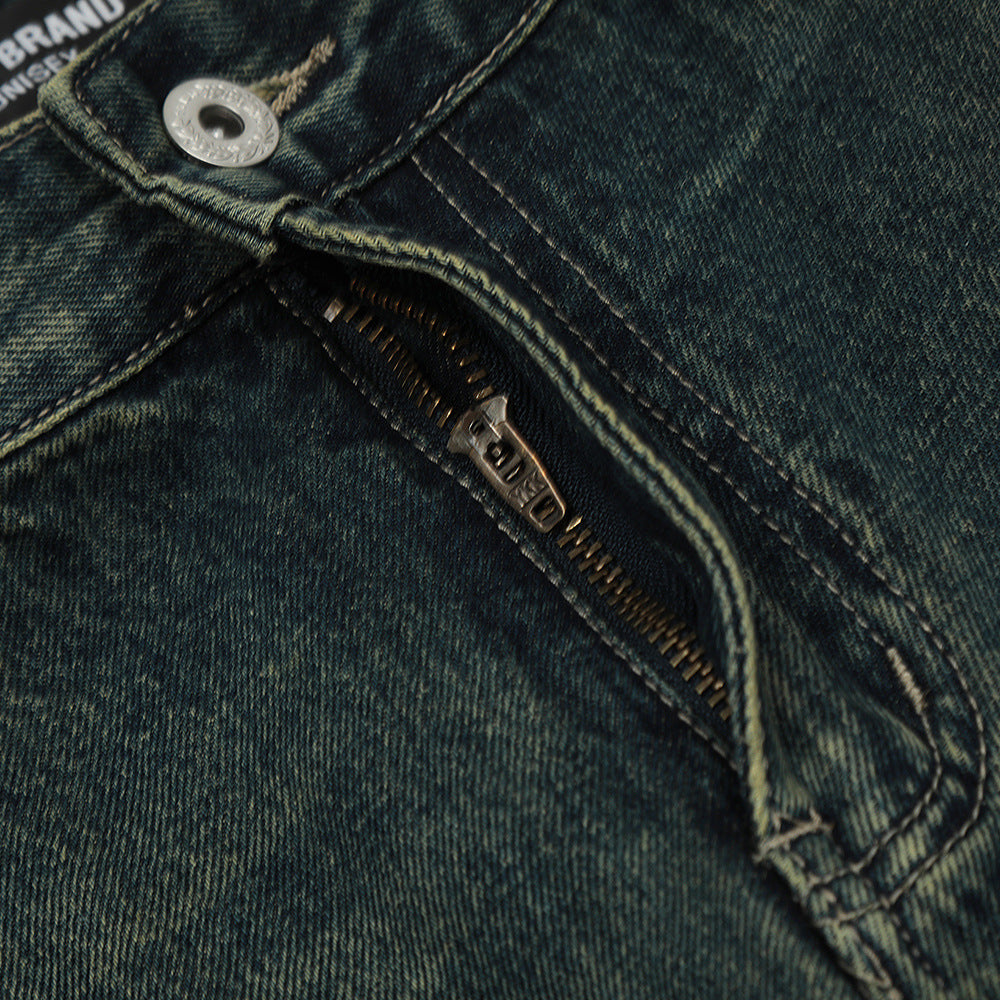 Washing Horn Denim Trousers For Men