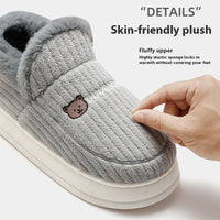 Home Cotton Slippers Winter Bag Heel Men Plus Size Woolen Slipper Room Inner Velvet Men's Household Plush Cotton Shoes Women Wholesale