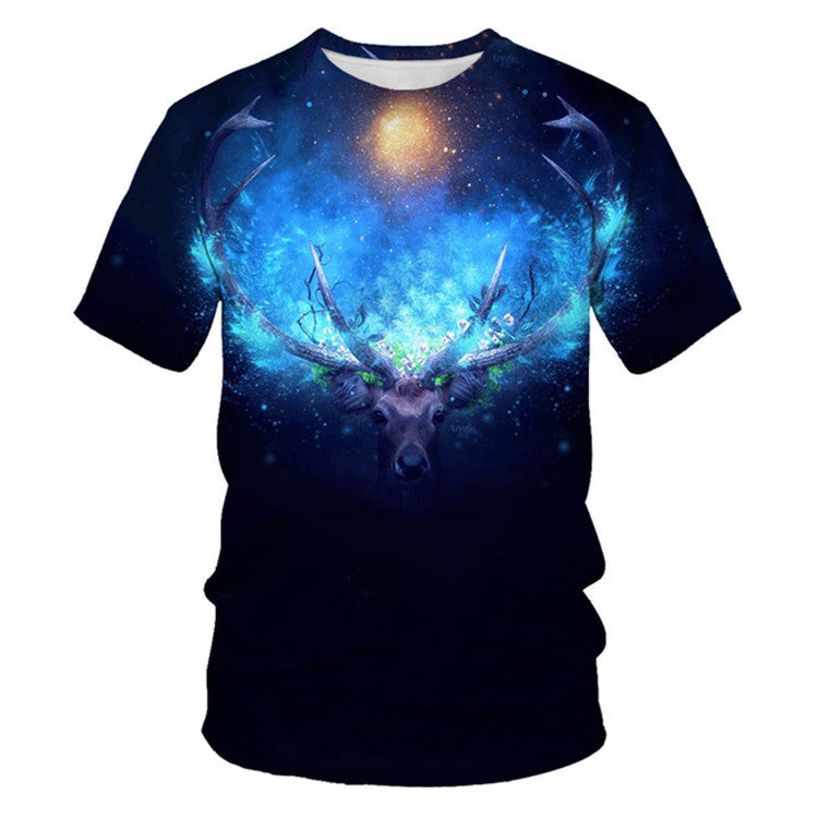 3D Digital Printing Mens Fashion Short Sleeved T Shirt