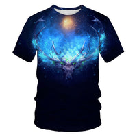 3D Digital Printing Mens Fashion Short Sleeved T Shirt