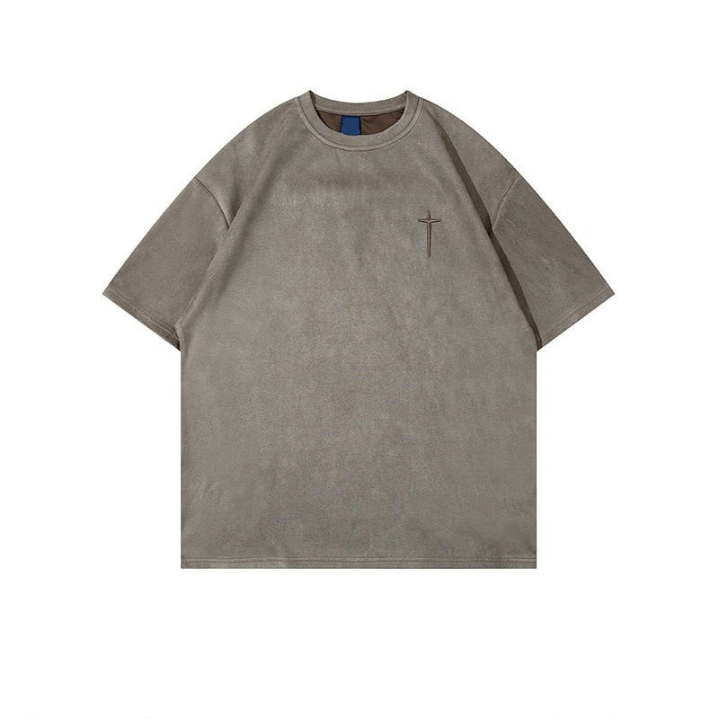 Retro Alphabet Embroidered T-shirt Men