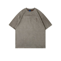 Retro Alphabet Embroidered T-shirt Men