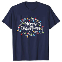 Men T-Shirt Christmas Lights Graphic Party T