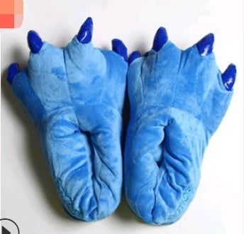 Winter Soft Warm Dinosaur Paw Funny Slippers for Men Women Kids Parent-child Home House Slipper Shoes Room Cotton Shoes