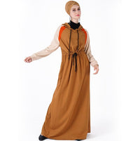Ankle-length hooded athletic gown for women
