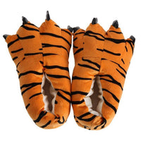 Winter Soft Warm Dinosaur Paw Funny Slippers for Men Women Kids Parent-child Home House Slipper Shoes Room Cotton Shoes