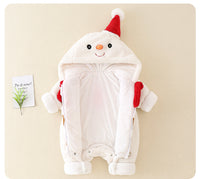 Baby Men And Women Fleece-lined Warm Jumpsuit