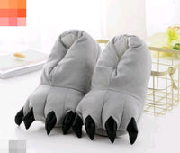 Winter Soft Warm Dinosaur Paw Funny Slippers for Men Women Kids Parent-child Home House Slipper Shoes Room Cotton Shoes