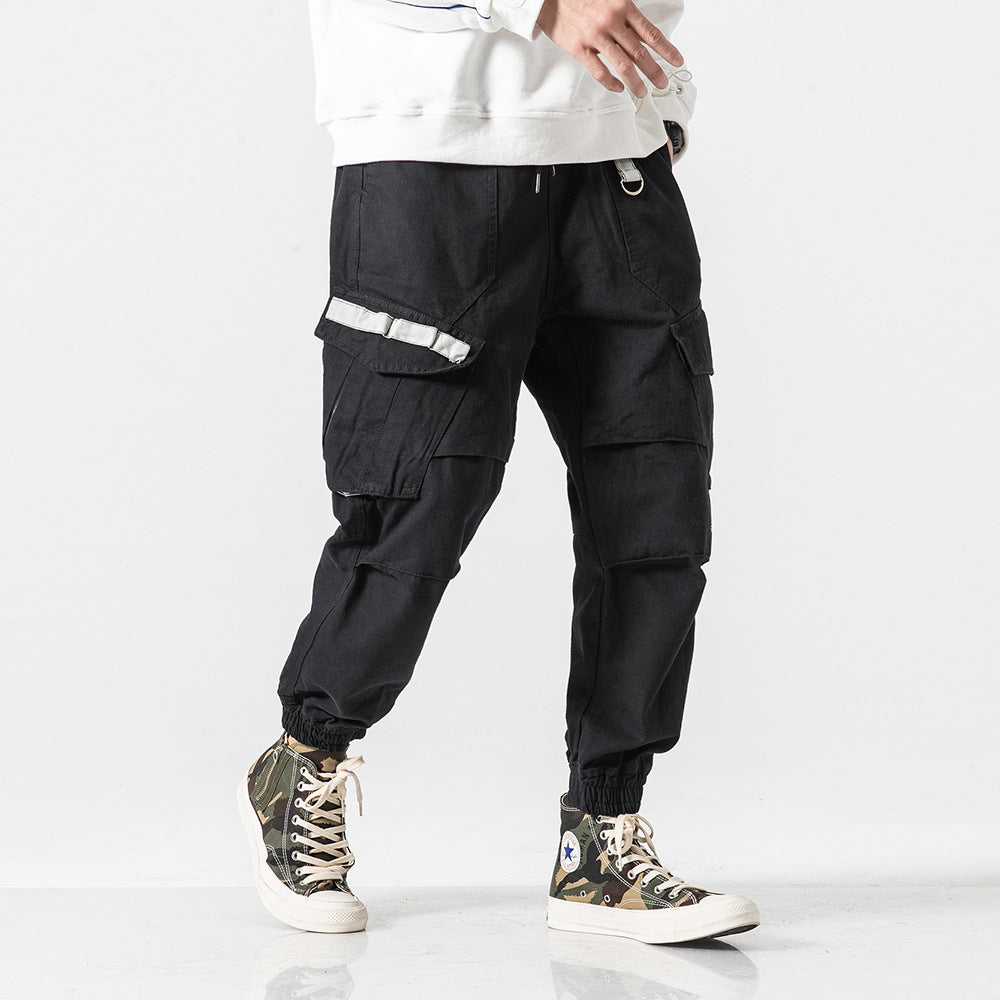 Military Cargo Jogger Pants Men's Fashionable Pocket Pleated