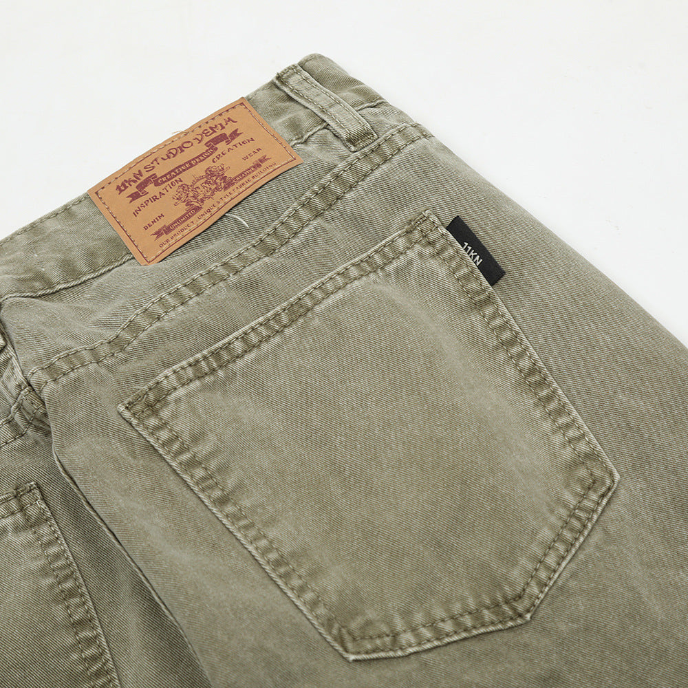 Washed Dyed Denim Trousers For Men