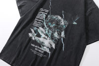 Devil Print Washed T-shirt Men