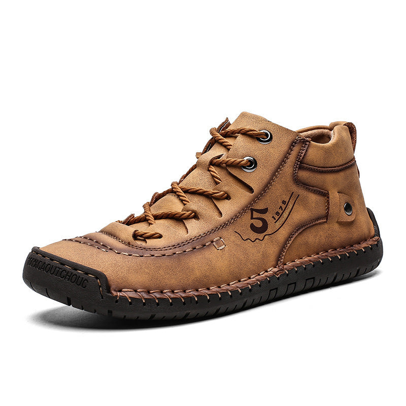 Mens Outdoor Casual Hundred Hand Stitched Low Top Martin Boots