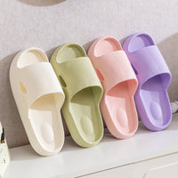 Solid Color Thick Bottom Home Slippers Summer Non-slip Floor Bathroom Slipper Women Men Couples Shoes
