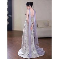 Purple Tube Top Morning Gowns Ethereal Design Wedding Dress Bride