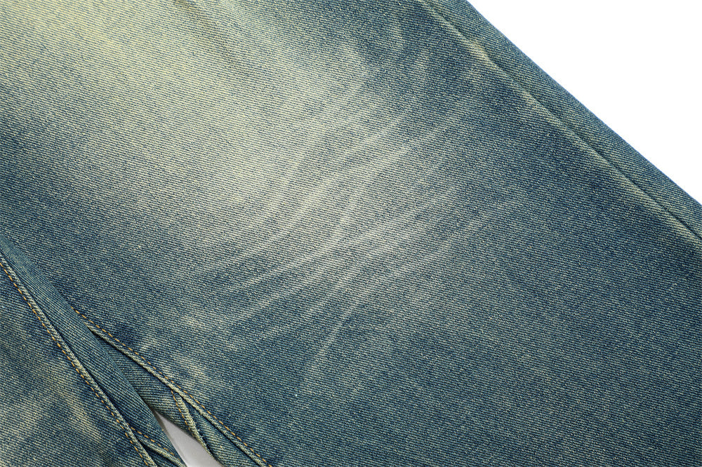 Washed Denim Loose Trousers For Men