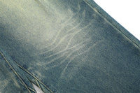 Washed Denim Loose Trousers For Men