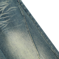 Washed Denim Loose Trousers For Men