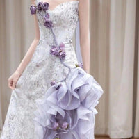 Purple Tube Top Morning Gowns Ethereal Design Wedding Dress Bride