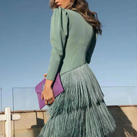 French Elegant Deep V Neck Slim Prom Dresses