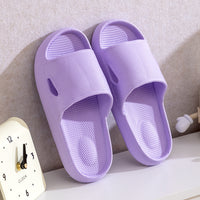 Solid Color Thick Bottom Home Slippers Summer Non-slip Floor Bathroom Slipper Women Men Couples Shoes