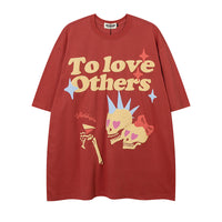 Mens Fashion Casual Fun Skull And Bones Print Short Sleeve