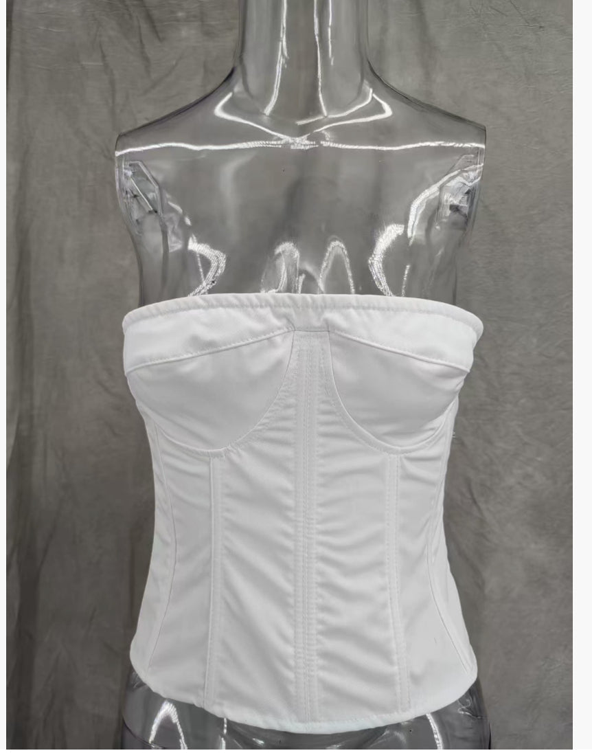 New Strap Adjustable Tube Top Short Skirt Strapless Ball Gown Mini Fashion Celebrity Nightclub Party Dress Birthday Cocktail Girls' Outfit