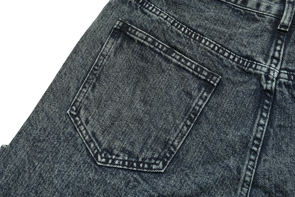 Three Bars Workwear Denim Trousers For Men