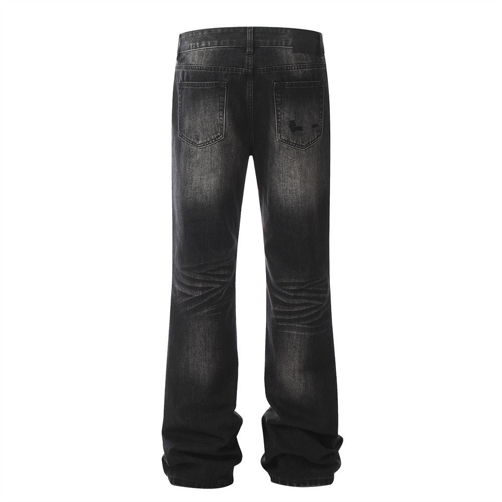 Retro Tattered Jeans Denim Trousers For Men