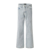 Embroidery Wash Denim Trousers For Men
